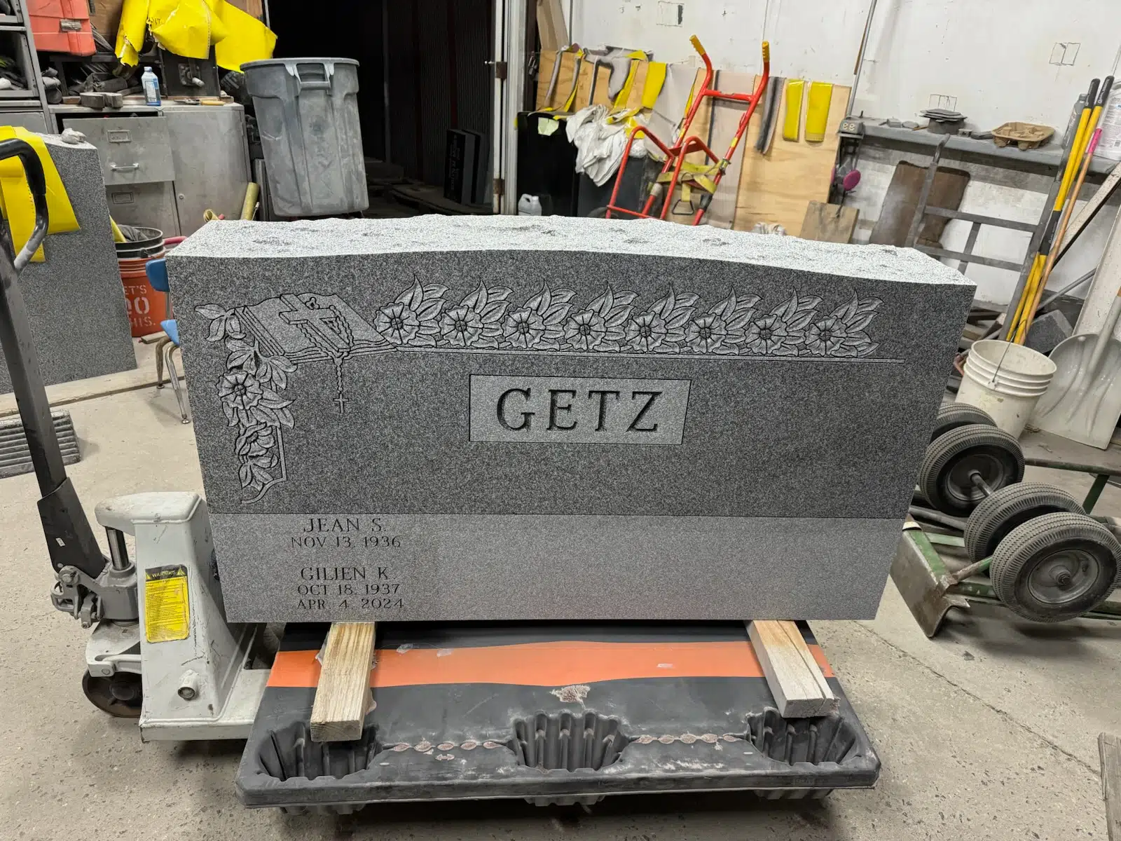 Granite Flat Headstone / Marker hand-carved by Flat Memorials in NJ — image 5